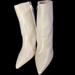 Marc Fisher LTD NEW Ulani White Pointy Toe Leather Bootie (Women) SZ 6-1/2 M